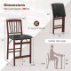 Set of 2 Counter Height Chairs Folding Kitchen Island Stool with Padded Seat