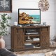 Farmhouse Wood TV Stand for TVs up to 60 Inch with Sliding Barn Doors
