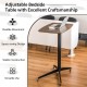 Height Adjustable Mobile Standing Desk with Lockable Wheels