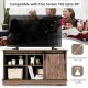 Sliding Barn Door TV Stand with Adjustable Shelf and Cable Holes for 50 Inch TV