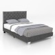 Full/Queen Size Upholstered Bed Frame with Velvet Headboard