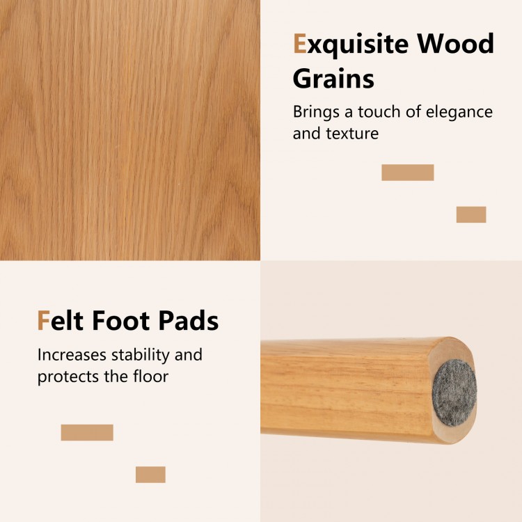 Set of 2 Rubber Wood Armless Bar Stools with Backrest and Footrest