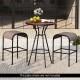 5 Pieces Outdoor Round Bar Table Set with 1.6 Inches Umbrella Hole
