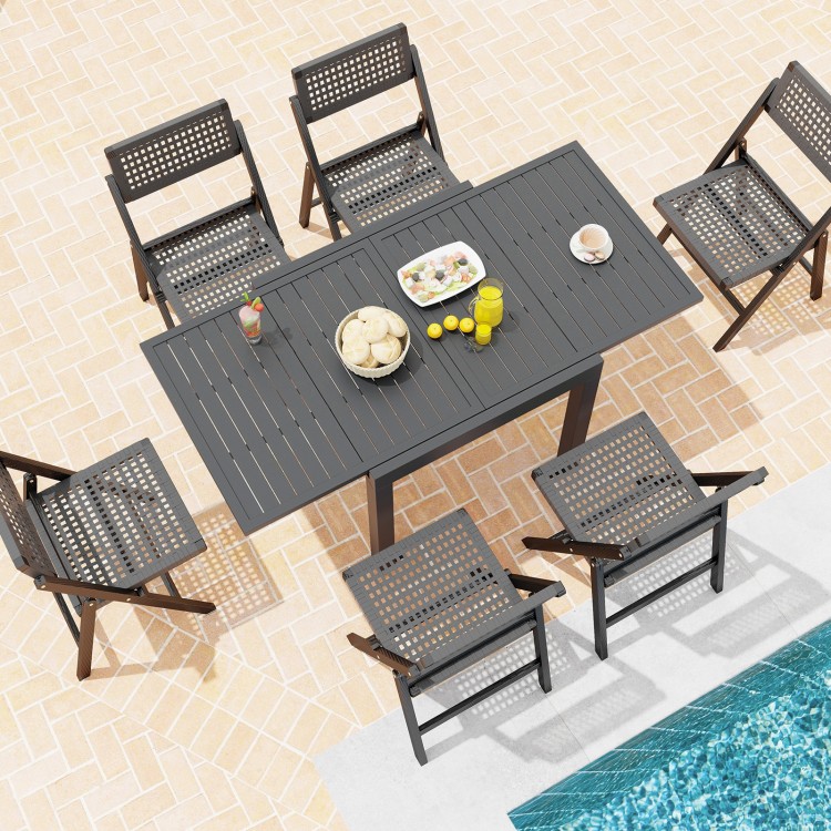 Expandable Patio Dining Table for 4-6 People