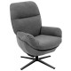 Upholstered Swivel Lounge Chair with Ottoman and Rocking Footstool