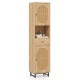 67 Inch Tall Bathroom Cabinet PE Rattan Floor Cabinet with 2 Doors