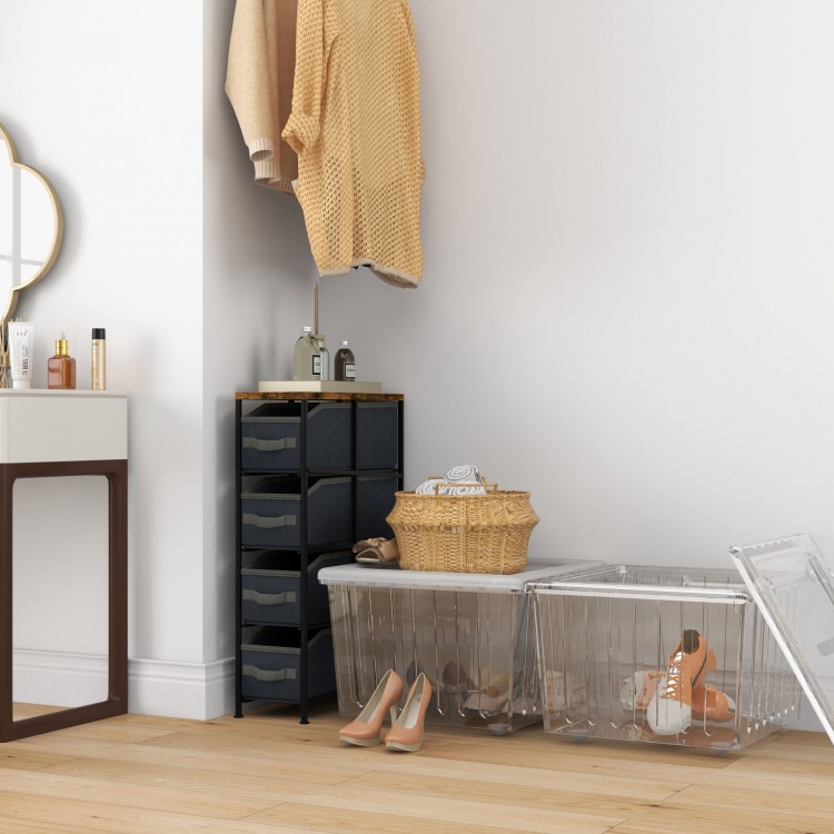 Vertical Narrow Dresser with 4 Removable Fabric Drawers