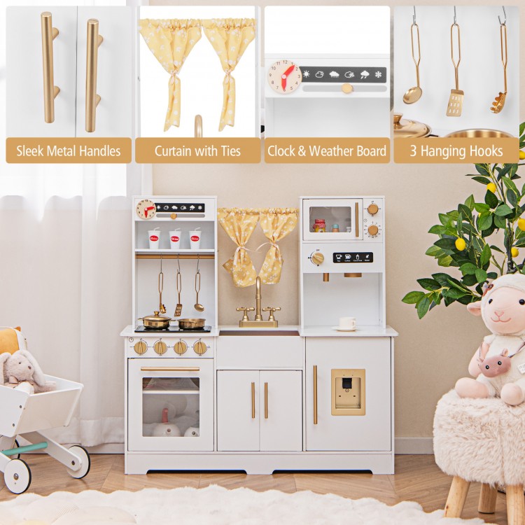 Pretend Play Kitchen for Kids with Coffee Maker