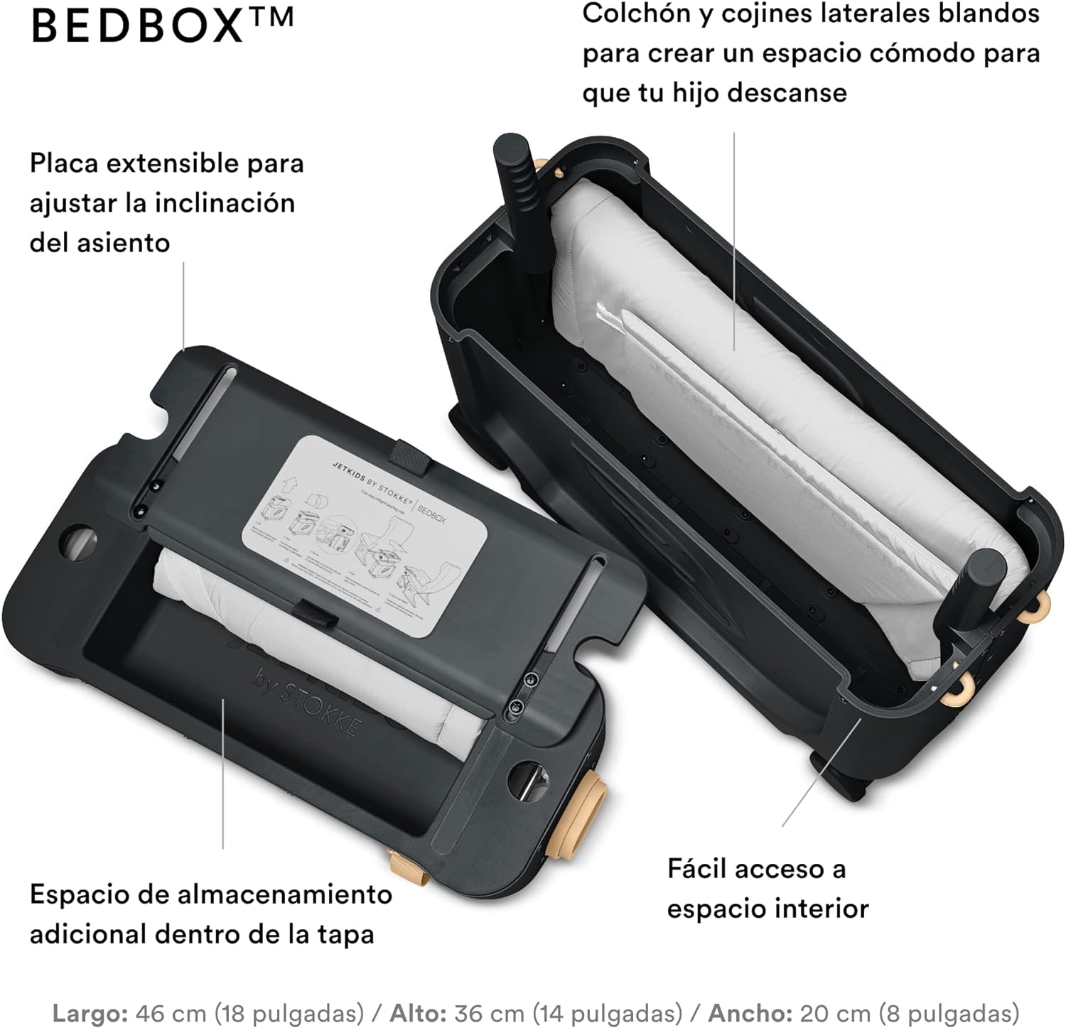 JetKids by Stokke Travel Bundle - Includes Kid??s Ride-On Suitcase & In-Flight Bed + Crew BackPack - Best for Ages 3-7