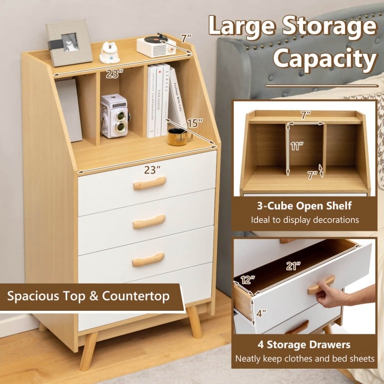 4-Drawer Dresser with 2 Anti-Tipping Kits for Bedroom