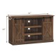 Farmhouse Wood TV Stand for TVs up to 60 Inch with Sliding Barn Doors
