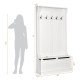 3-in-1 Hall Tree Coat Rack Shoe Bench with Hooks and Bottom Storage for Entryway