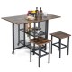 Drop Leaf Expandable Dining Table Set with Lockable Wheels