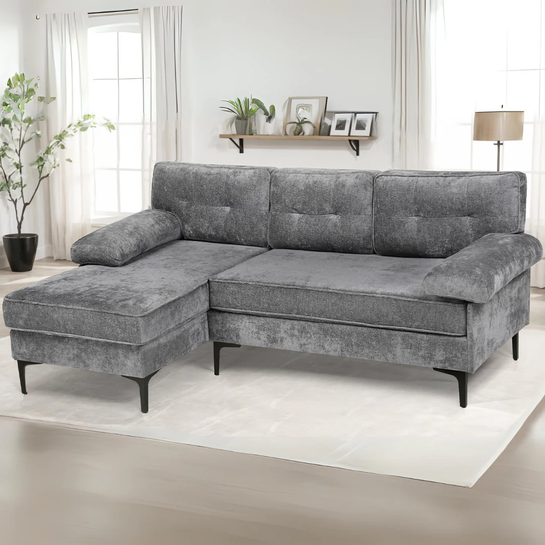 Sofa 3 Seaters Sofa L Shape Grey