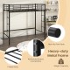Twin Loft Bed Frame with 2 Ladders Full-length Guardrail