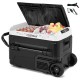 Dual Zone 12V 42QT Car Refrigerator with Wheels