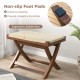 Folding Natural Rattan Ottoman with Hand-woven Seat
