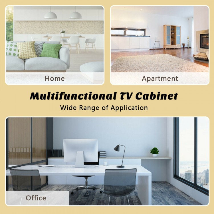 TV Stand Entertainment Center for TVs up to 65 Inch with Storage Cabinets