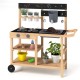 Outdoor Fir Wood Play Kitchen with Blackboard and Planting Pots