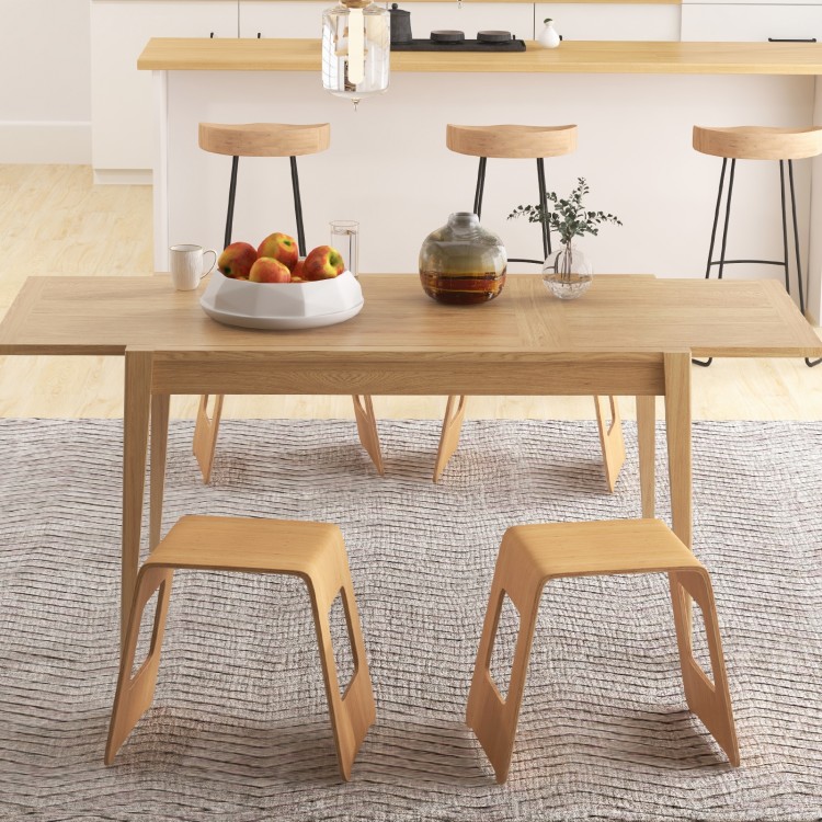 4-Pack Stackable Bamboo Stool with Anti-skid Foot Pads