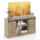 Sliding Barn Door TV Stand with Adjustable Shelves and Storage Cabinet