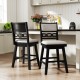 25 Inch Bar Stools Set of 2 with Upholstered Backrest and 360° Rotation Seat