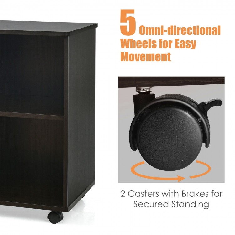 3-Drawer Mobile Lateral File Cabinet Printer Stand