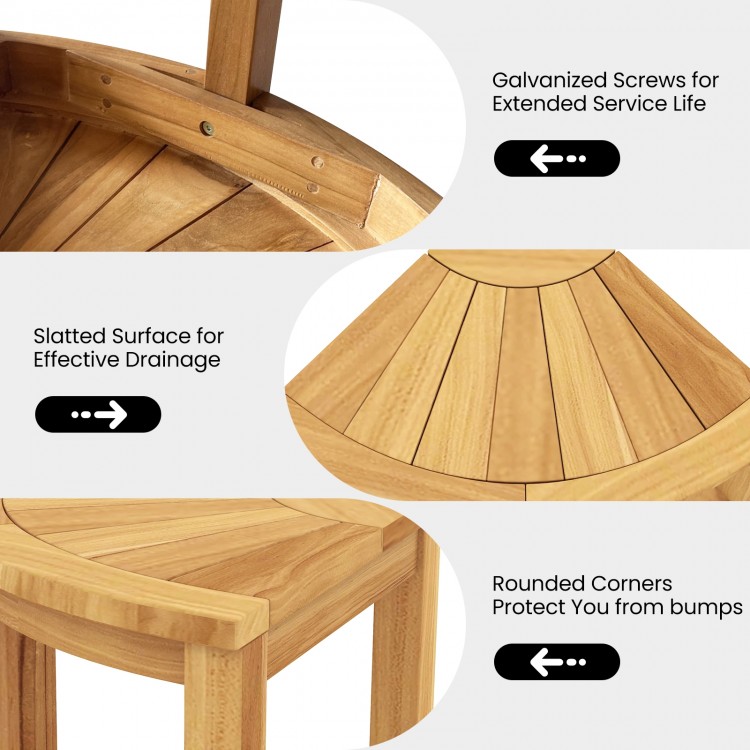 Teak Wood Shower Bench with Storage Shelf for Inside Shower to Sit on