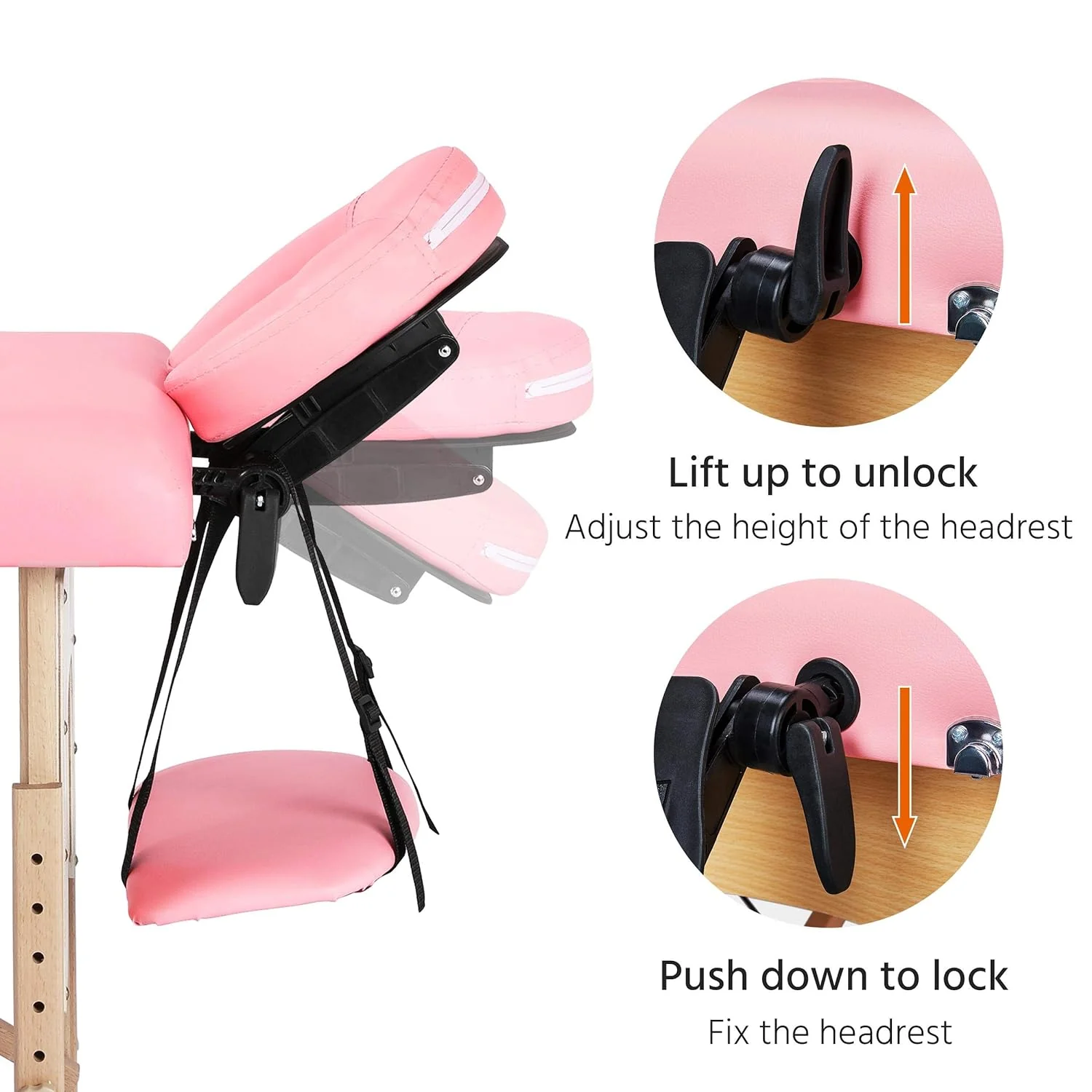 Yaheetech Massage Table Portable Lash Beds Spa Bed Massage Couch Foldable Spa Tables Adjustable 2 Fold with Non-Woven Bag 24 inch, Black