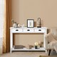 47 inch Entryway Hall Table Side Desk Accent Table with Drawers Shelf