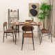 5 Piece Dining Table Set Rectangular with Backrest and Metal Legs for Breakfast Nook