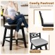 25 Inch Bar Stools Set of 2 with Upholstered Backrest and 360° Rotation Seat