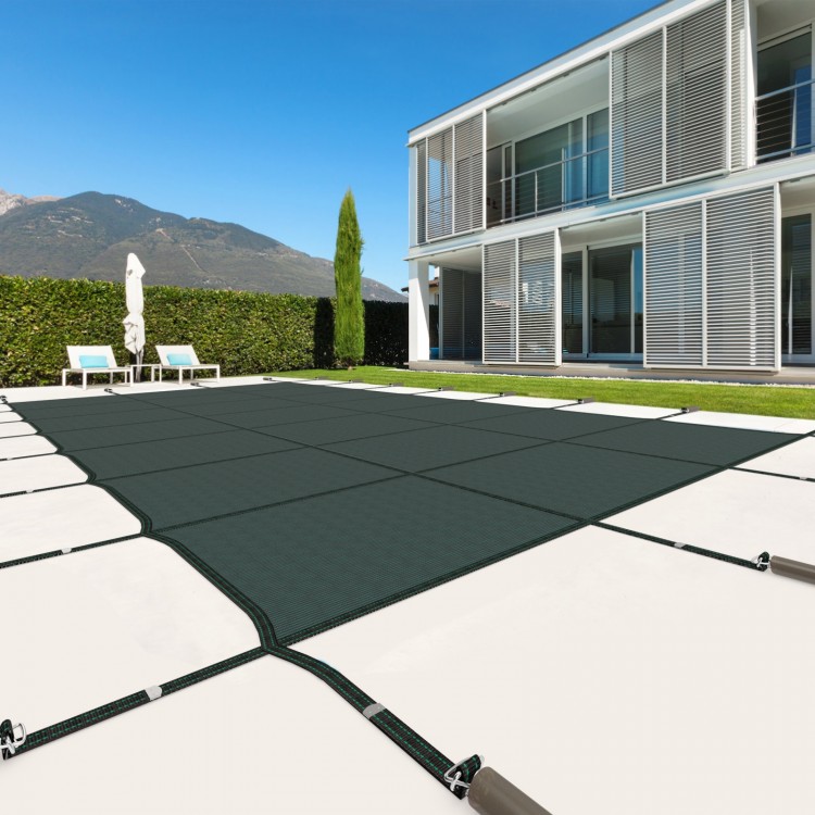 34 x 18 Feet Safety Pool Cover Fits 32 x16 Feet Inground Swimming Pools