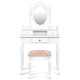 Vanity Makeup Dressing Table with Rotating Mirror and 3 Drawers