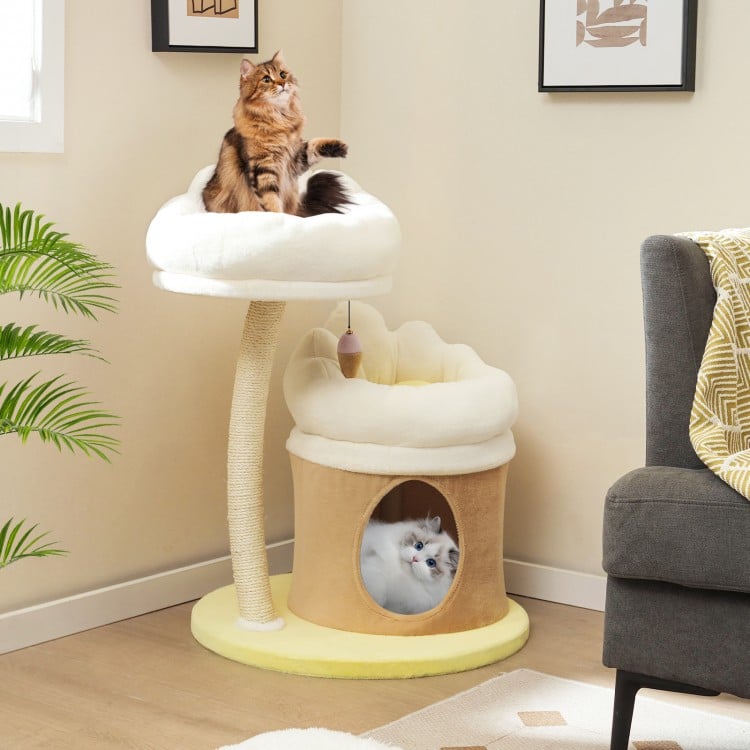 Cat Tree Small Cat Tower with 2 Removable and Washable Perches