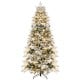 4.5/6/7 Feet Flocked Christmas Tree with Warm White LED Lights