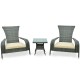 3-Piece Wicker Adirondack Set with Comfy Seat Cushions
