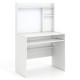 Compact Office Computer Desk with Hutch Magnetic Whiteboard