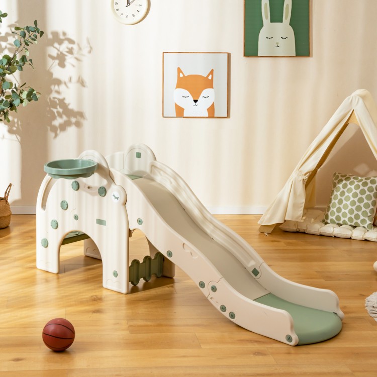 4-in-1 Toddler Slide Kids Play Slide with Cute Elephant Shape