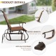 2-Person Patio Glider Bench with High Back and Curved Armrests