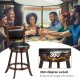 24/29 Inch Wooden Upholstered Swivel Counter Height Stool  Dining Chair