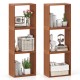 3 Cube Bookcases Solid Wood Stacking Storage Organizers with Open Slatted Design