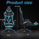 Massage Gaming Chair with Footrest Lumbar Support and Headrest