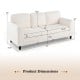 Upholstered Teddy Velvet 3-Seat Sofa with Comfy Back Pillows