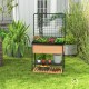 Raised Garden Bed with Trellis 2-tier Storage Shelves