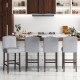 Set of 2 Bar Height Dining Side Barstools with Thick Cushion