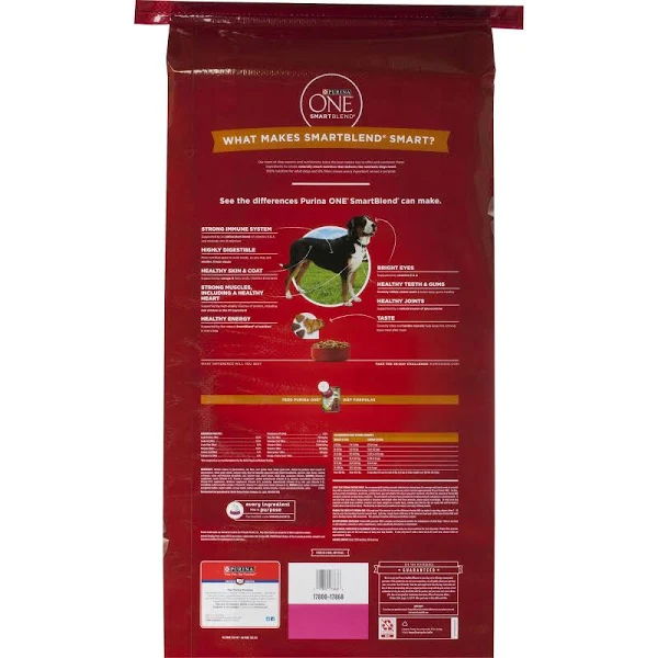Purina ONE SmartBlend Adult Dog Food, Chicken & Rice, 40 lb, Omega-6 for Skin & Coat, Antioxidant-Rich