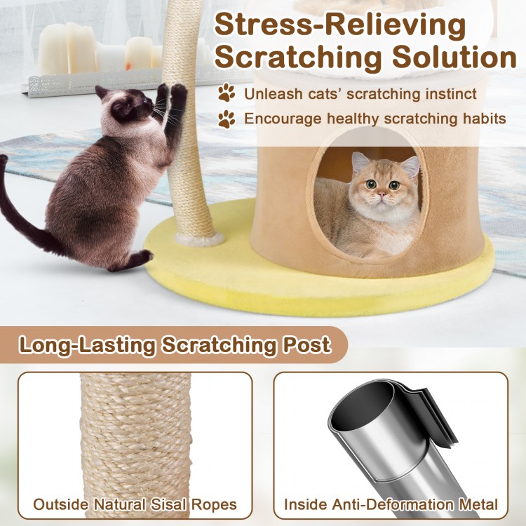 Cat Tree Small Cat Tower with 2 Removable and Washable Perches