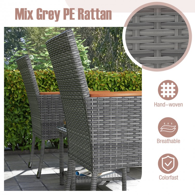 5 Pieces Patio Conversation Set with Soft Cushions and Ottomans