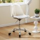 Armless Rolling Office Chair with Swivel Seat and PU Leather Cushion